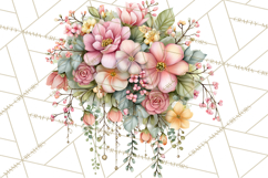 Spring Cottagecore Florals Clipart, Wildflower Bouquets Product Image 2