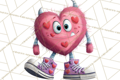 Valentine Monster Clipart PNG, Cute Valentine Monsters, Kids Product Image 3