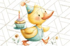 Farm Birthday Clipart PNG, Watercolor Farm Animals Birthday Product Image 4