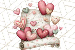 Valentine Clipart PNG, Love Notes Doodles, Envelopes Hearts Product Image 4