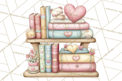Valentine Bookstore Clipart PNG Cute Library Romance Product Image 4