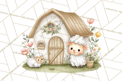 Farm Clipart, Woodland Farm Animals, Cows Pigs Chickens Png Product Image 4