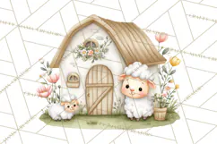 Farm Clipart, Woodland Farm Animals, Cows Pigs Chickens Png Product Image 4