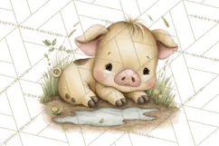 Vintage Farm Animal Clipart, Whimsical Farm Animals Clip Art Product Image 5