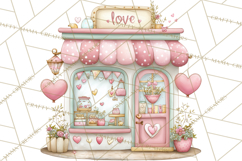 Valentine Bookstore Clipart PNG Cute Library Romance Product Image 2