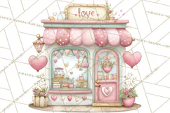 Valentine Bookstore Clipart PNG Cute Library Romance Product Image 2