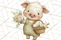 Vintage Farm Animal Clipart, Whimsical Farm Animals Clip Art Product Image 2