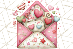 Valentine Clipart PNG, Love Notes Doodles, Envelopes Hearts Product Image 2
