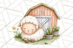Farm Clipart, Woodland Farm Animals, Cows Pigs Chickens Png Product Image 3