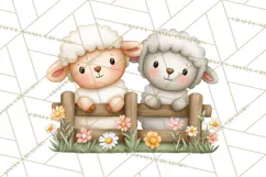 Farm Clipart, Woodland Farm Animals, Cows Pigs Chickens Png Product Image 5