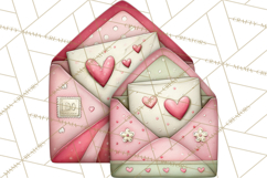 Valentine Clipart PNG, Love Notes Doodles, Envelopes Hearts Product Image 5