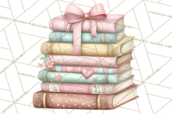 Valentine Bookstore Clipart PNG Cute Library Romance Product Image 2