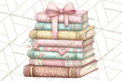 Valentine Bookstore Clipart PNG Cute Library Romance Product Image 2
