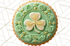 St Patrick’s Day Cookies Clipart, Shamrock Cookie PNG Product Image 2