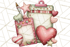 Valentine Clipart PNG, Love Notes Doodles, Envelopes Hearts Product Image 2