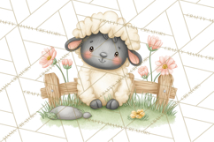 Farm Clipart, Woodland Farm Animals, Cows Pigs Chickens Png Product Image 3