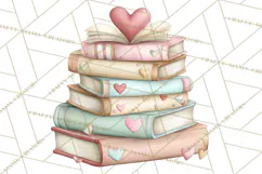 Valentine Bookstore Clipart PNG Cute Library Romance Product Image 4