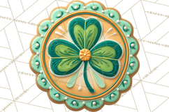 St Patrick’s Day Cookies Clipart, Shamrock Cookie PNG Product Image 4