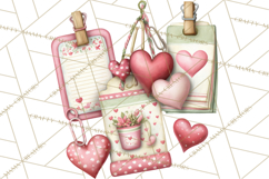 Valentine Clipart PNG, Love Notes Doodles, Envelopes Hearts Product Image 5