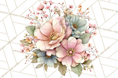 Spring Cottagecore Florals Clipart, Wildflower Bouquets Product Image 5