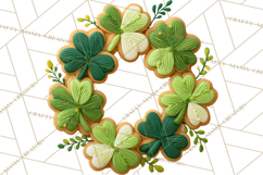 St Patrick’s Day Cookies Clipart, Shamrock Cookie PNG Product Image 2
