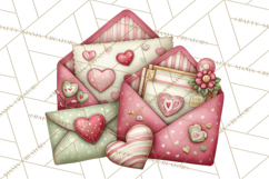 Valentine Clipart PNG, Love Notes Doodles, Envelopes Hearts Product Image 3