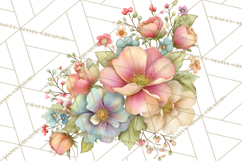 Spring Cottagecore Florals Clipart, Wildflower Bouquets Product Image 3