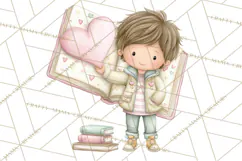 Valentine Bookstore Clipart PNG Cute Library Romance Product Image 4