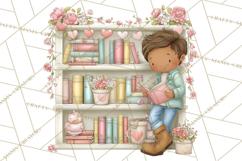 Valentine Bookstore Clipart PNG Cute Library Romance Product Image 5