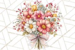Spring Cottagecore Florals Clipart, Wildflower Bouquets Product Image 3