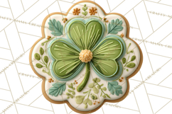 St Patrick’s Day Cookies Clipart, Shamrock Cookie PNG Product Image 3