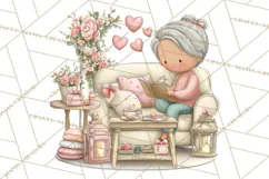 Valentine Bookstore Clipart PNG Cute Library Romance Product Image 4