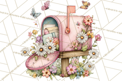 Easter Letters and Mail PNG, Spring Stationery Clipart Product Image 4