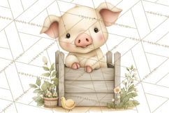 Vintage Farm Animal Clipart, Whimsical Farm Animals Clip Art Product Image 4