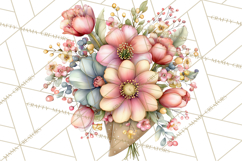 Spring Cottagecore Florals Clipart, Wildflower Bouquets Product Image 2