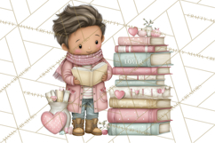 Valentine Bookstore Clipart PNG Cute Library Romance Product Image 4