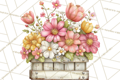 Spring Cottagecore Florals Clipart, Wildflower Bouquets Product Image 5