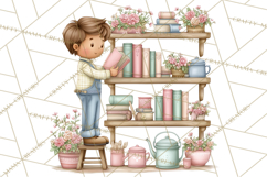 Valentine Bookstore Clipart PNG Cute Library Romance Product Image 5