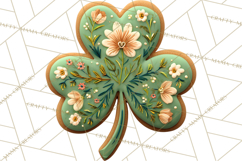St Patrick’s Day Cookies Clipart, Shamrock Cookie PNG Product Image 5