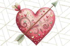 Valentine Clipart PNG, Love Notes Doodles, Envelopes Hearts Product Image 2