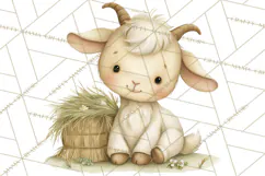 Vintage Farm Animal Clipart, Whimsical Farm Animals Clip Art Product Image 2