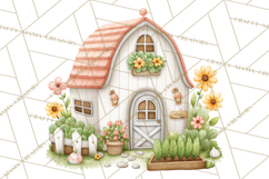 Farm Clipart, Woodland Farm Animals, Cows Pigs Chickens Png Product Image 2