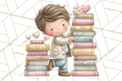 Valentine Bookstore Clipart PNG Cute Library Romance Product Image 2