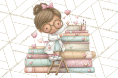 Valentine Bookstore Clipart PNG Cute Library Romance Product Image 3