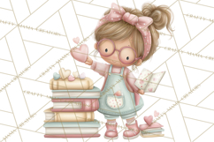 Valentine Bookstore Clipart PNG Cute Library Romance Product Image 4