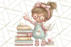 Valentine Bookstore Clipart PNG Cute Library Romance Product Image 4