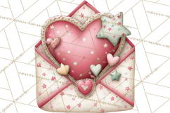 Valentine Clipart PNG, Love Notes Doodles, Envelopes Hearts Product Image 4