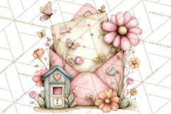 Easter Letters and Mail PNG, Spring Stationery Clipart Product Image 4