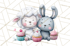 Farm Birthday Clipart PNG, Watercolor Farm Animals Birthday Product Image 4