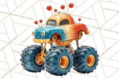 Monster Truck Birthday Party Clipart, Racing Celebration Png Product Image 5